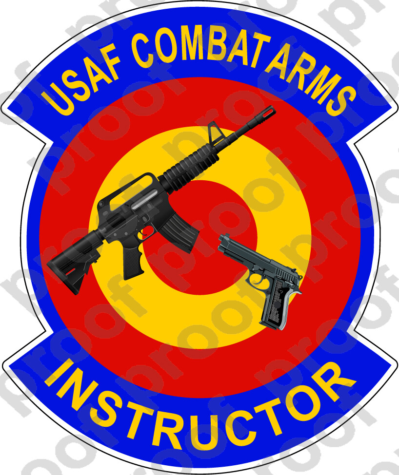 STICKER USAF COMBAT ARMS INSTRUCTOR
