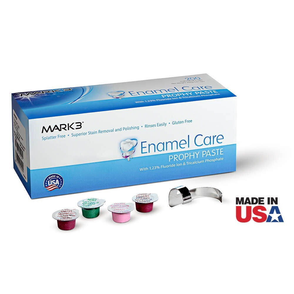 Enamel Care Prophy Paste, 200/Pack, Coarse Mint, 2 Boxes, Mark3, 100-1564-2