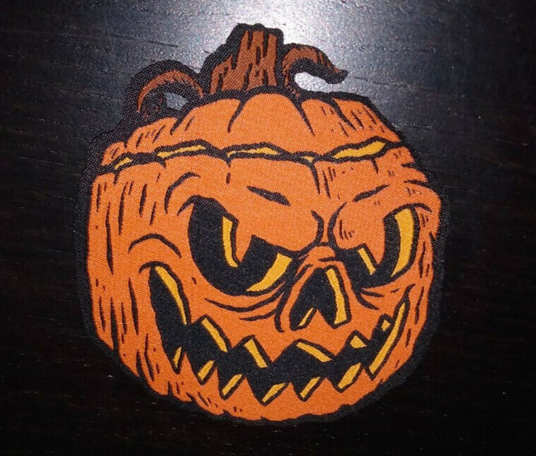 PATCH - Jack-O-Lantern - HORROR / Halloween, Woven patch - iron-on die cut