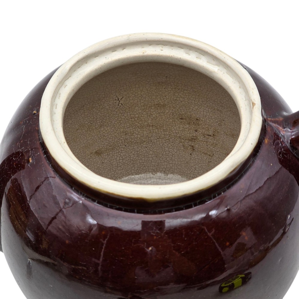 Star Stoneware Primitive Pottery Teapot Dark brown