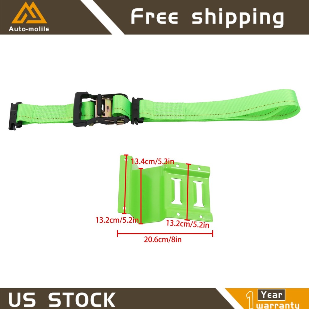 Heavy Loads E Track System With Wheel Chock 2" x 6' Ratchet Tie Down Straps