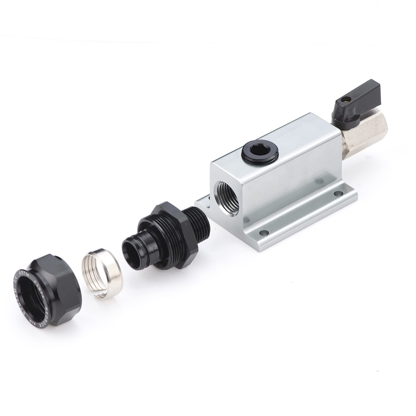 3/4 Air Compressor Outlet Kits with for 3/4" Shop Line Kit, Silver