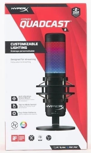 NEW HyperX QuadCast S USB Microphone Black PC MAC PS5 PS4 Streaming