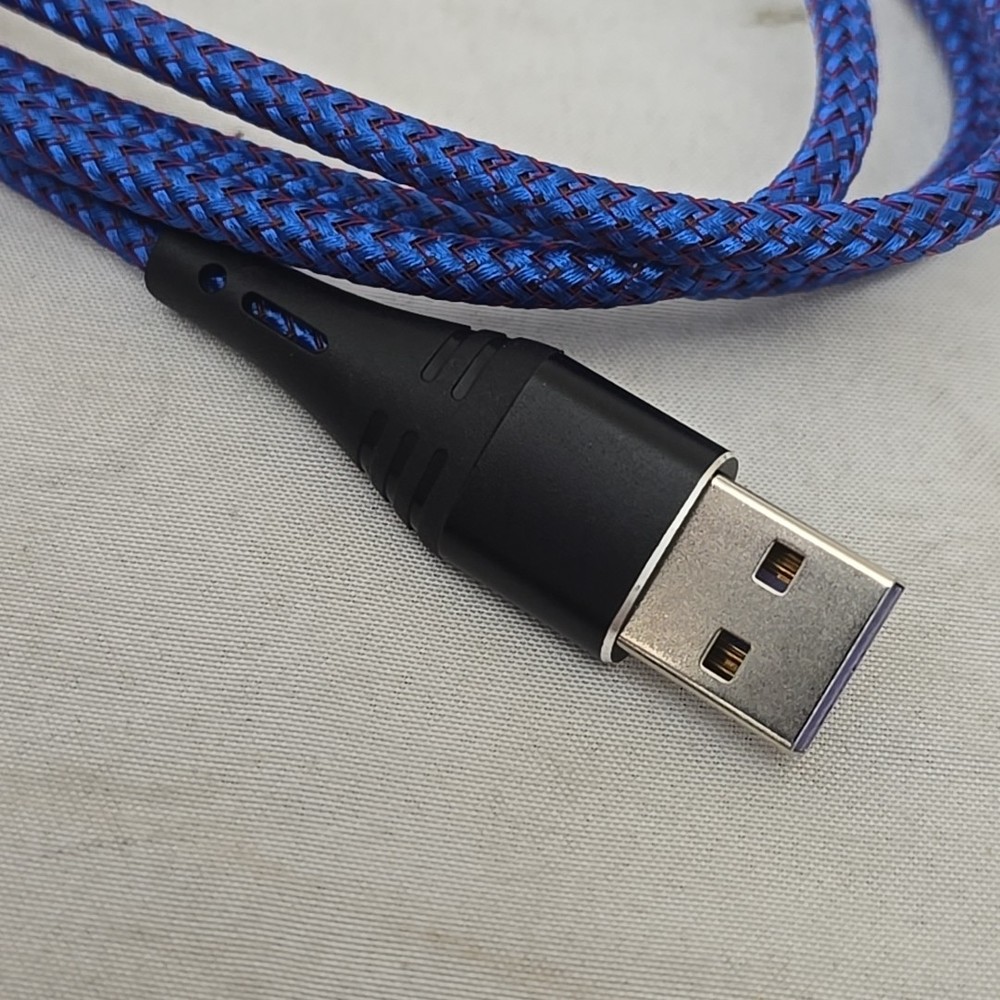 4 PACK 6.6FT PS4 Controller Charging Cable Micro USB Nylon Charger Data Blue