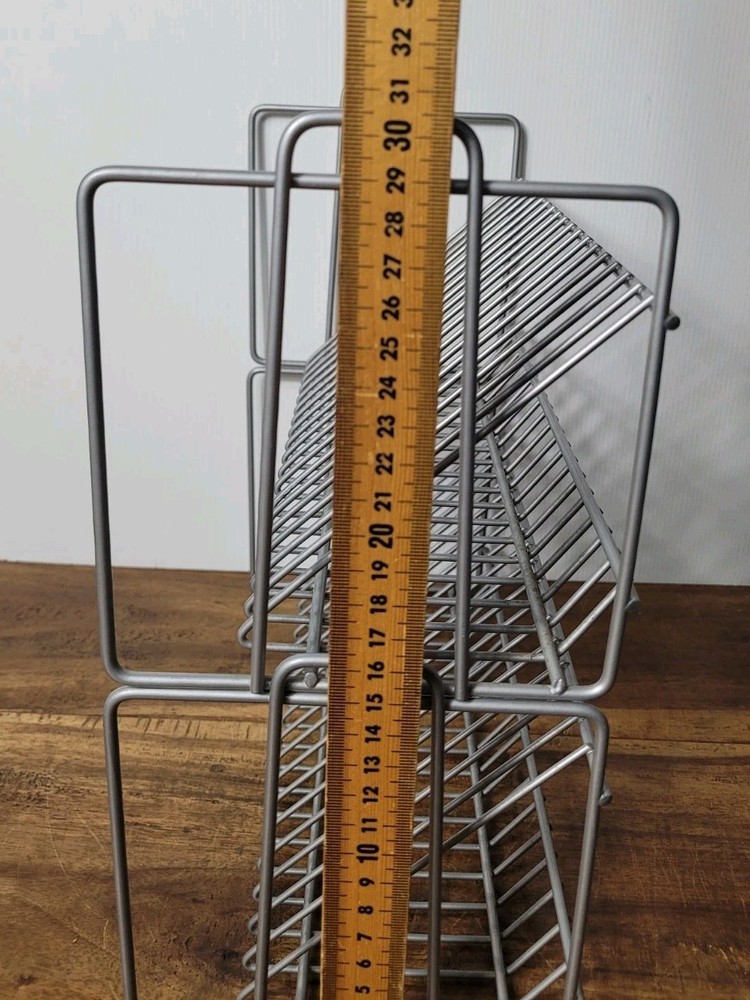 40 CD Storage Stand Holder Compact Stylish Industrial Stackable, Metal Construct