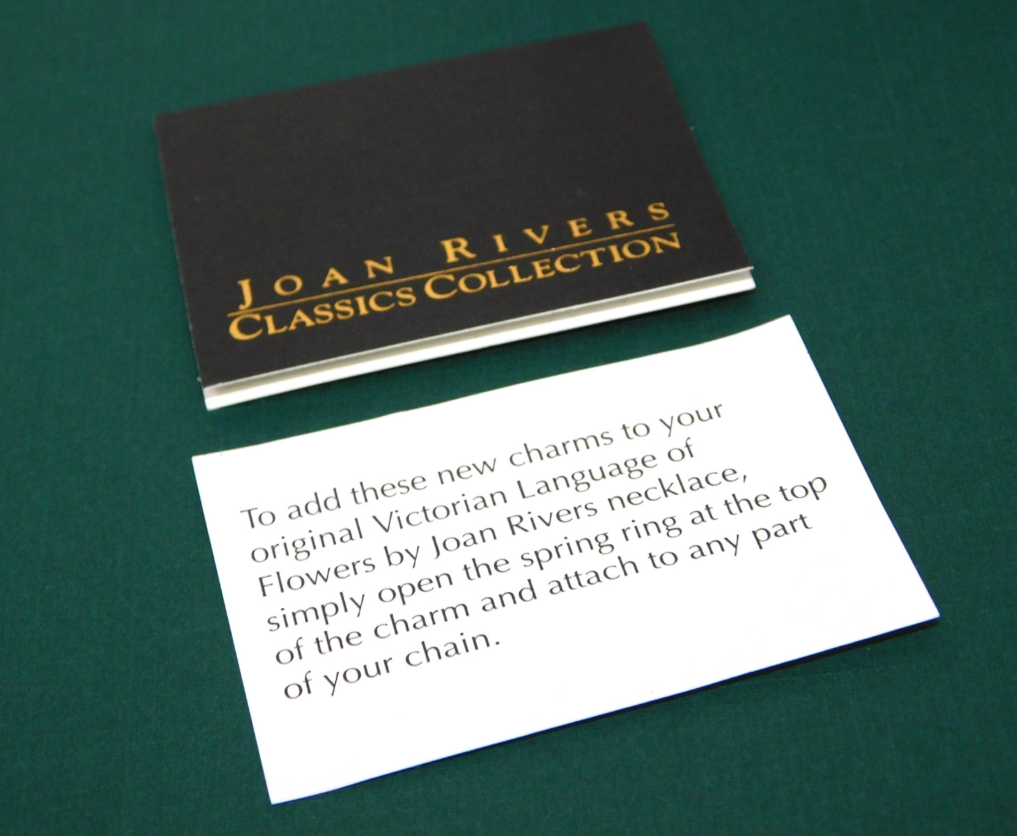 Vintage JOAN RIVERS Victorian Language of Flowers Charms Lot of 2 New in Box