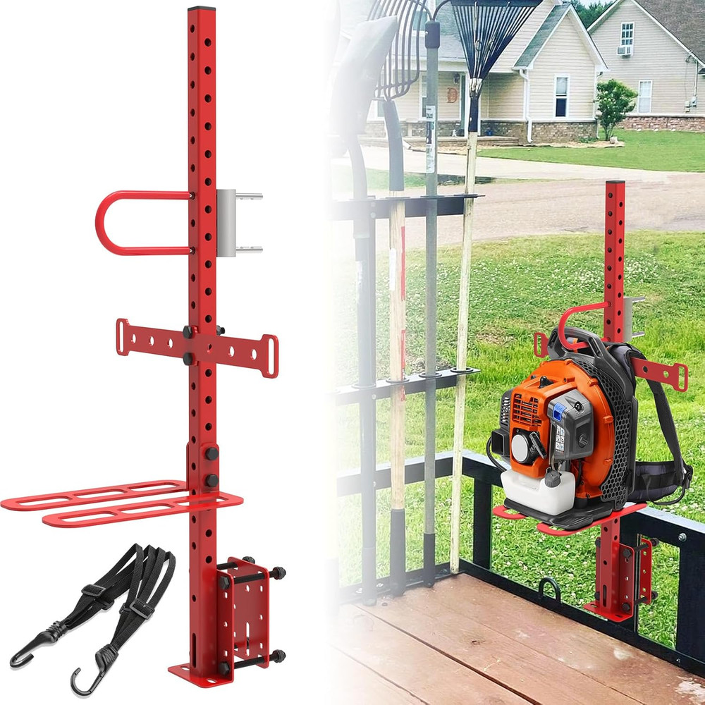Lockable Backpack Blower Rack for Trailer, Backpack Leaf Blower Holder for Open