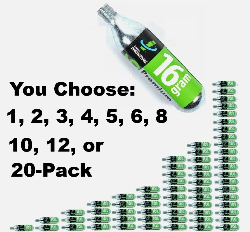 Innovations 16g Threaded Co2 Cartridges Bike Refill Gram Multi-Lots Pump