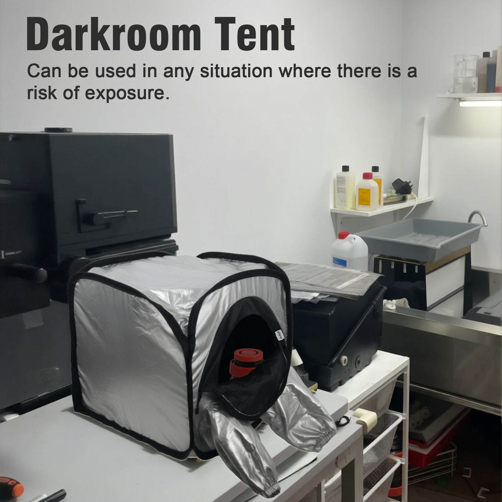 Darkroom 4X5 5x7 Format Camera Film Changing Tent Bag Negative Developing Light