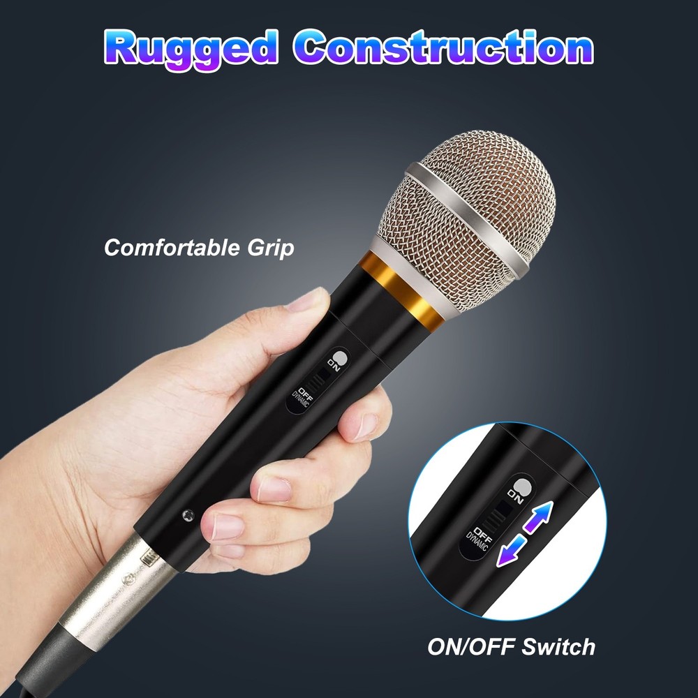 Wired XLR Microphone Dynamic Mic Karaoke Singing Studio Mics Handheld Microfono