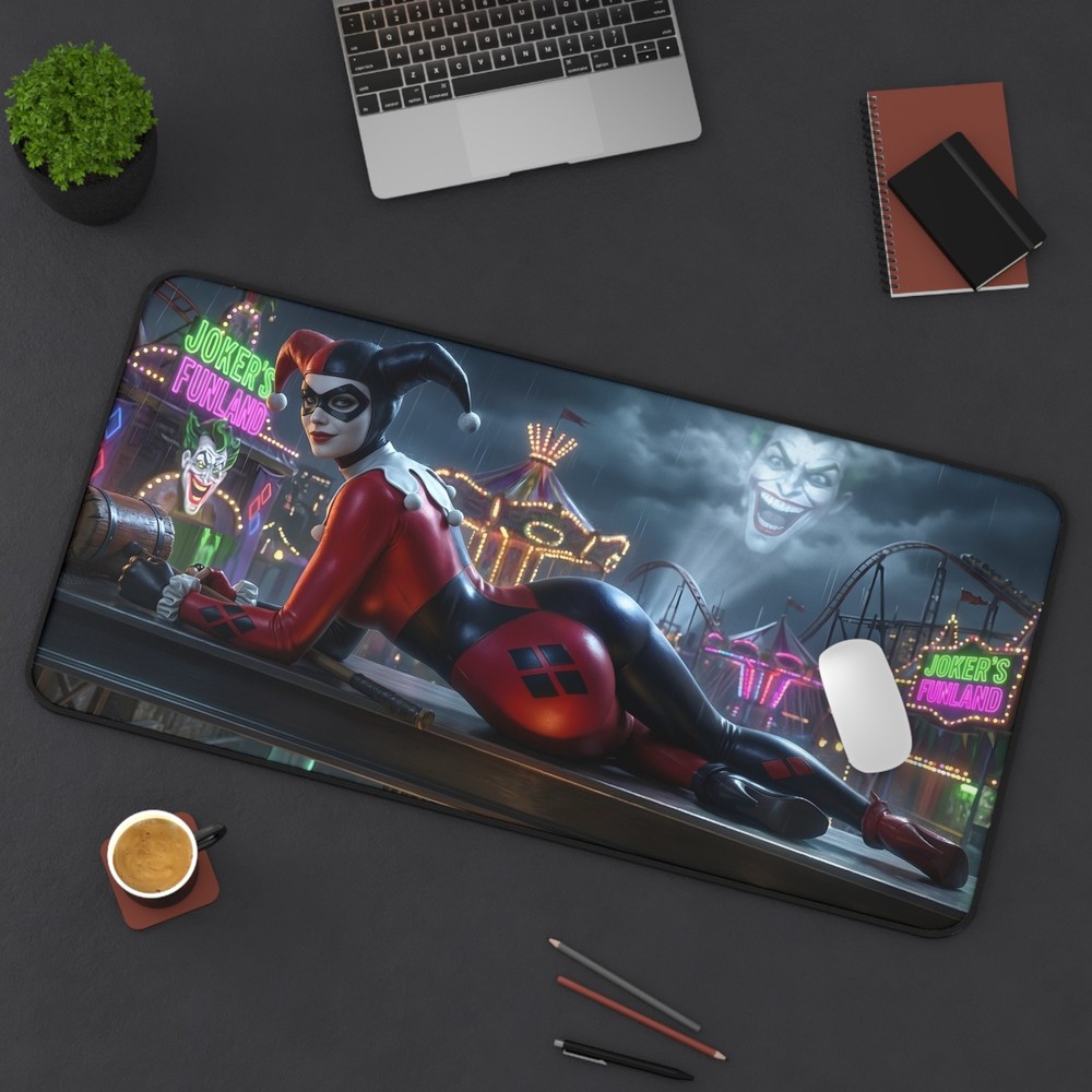 Harley Quinn Desk Mat, DC Comics Desk Pad, Computer Decor