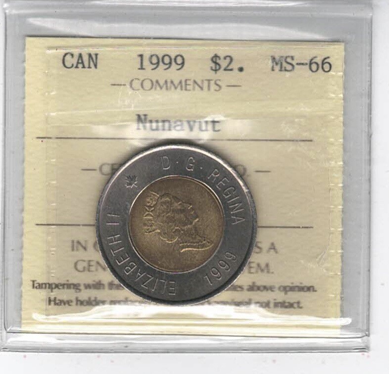 1999 Canada 2$ Nunavut - ICCS MS66 - XKH 199