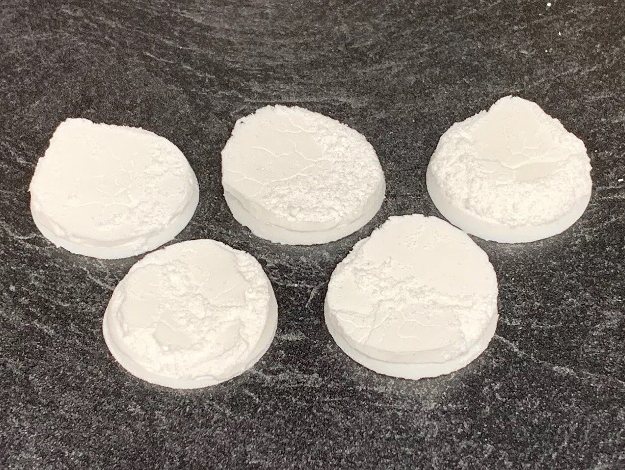 32mm (5) Slate Rock Battle Damage Scenic Resin Miniature Base Warhammer 40k