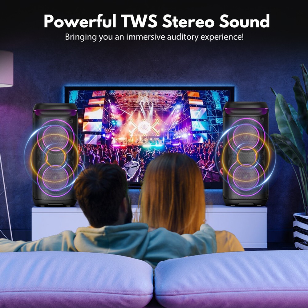 JYX Karaoke Machine System with 2 Microphones +Remote Control Bluetooth Speaker