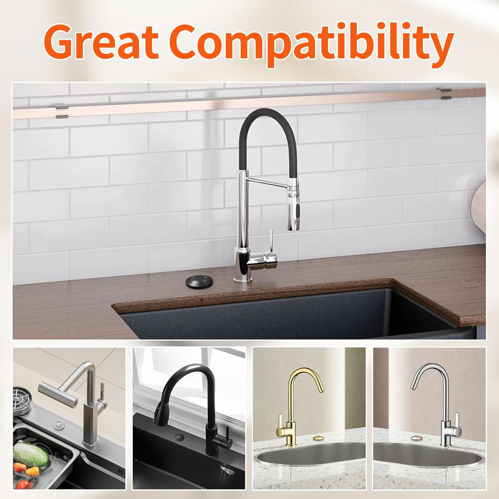 Garbage Disposal Air Switch Kit Waterproof Garbage Disposal Button Kit with Long