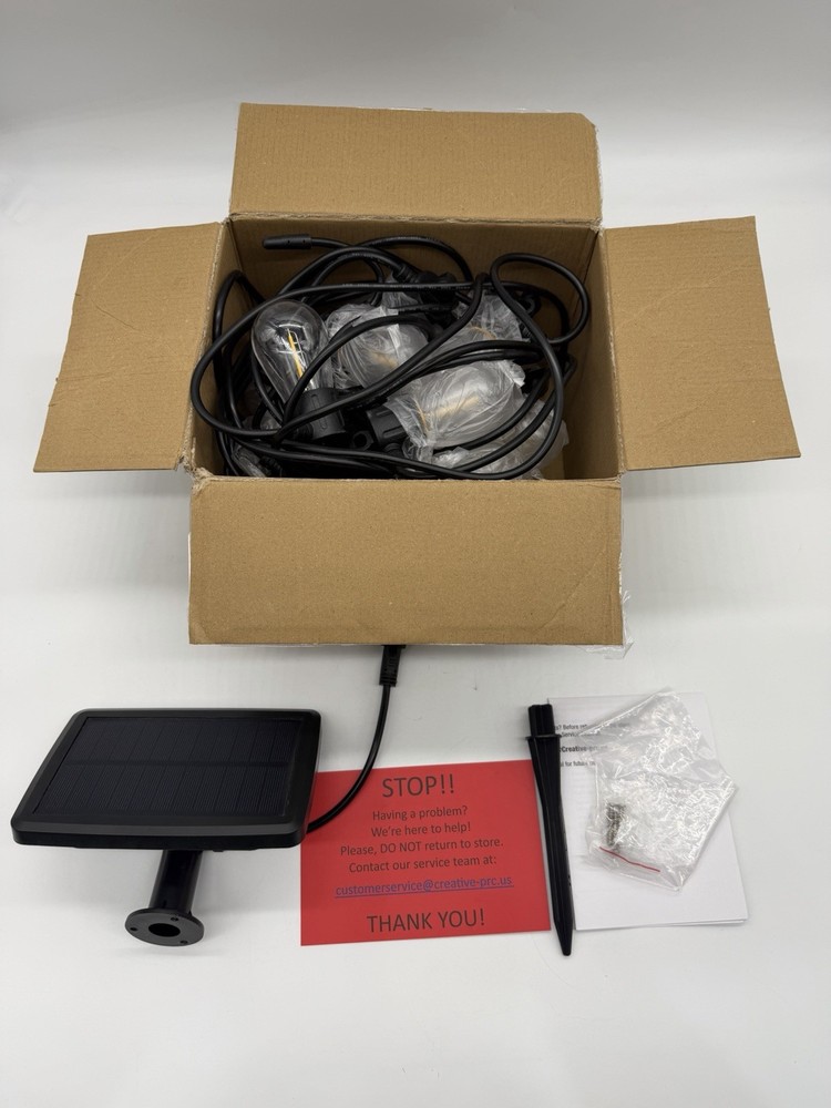 Deck Impressions 82275 36 ft Solar Lantern Bulb LED String Lights Black