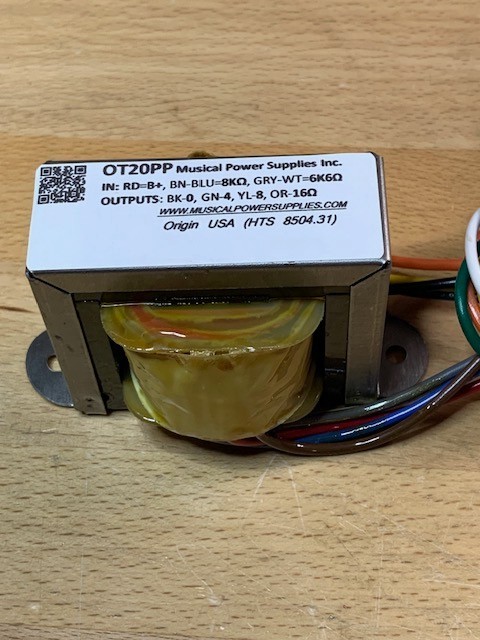 OT20PP- STD Output transformer 25VA & 8K/6K6 to 4/8/16 ohm