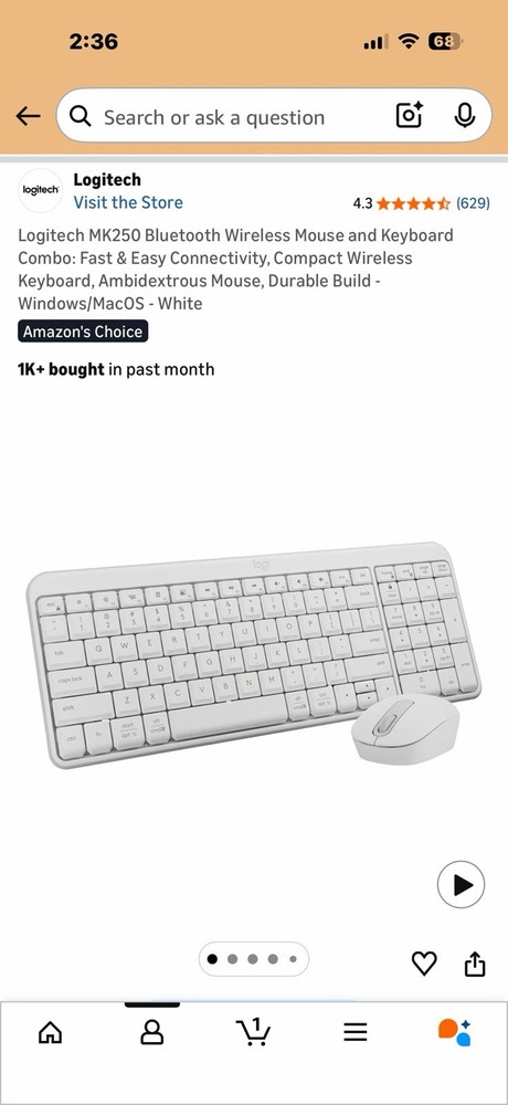 Logitech MK250 Bluetooth Wireless Mouse and Keyboard Combo