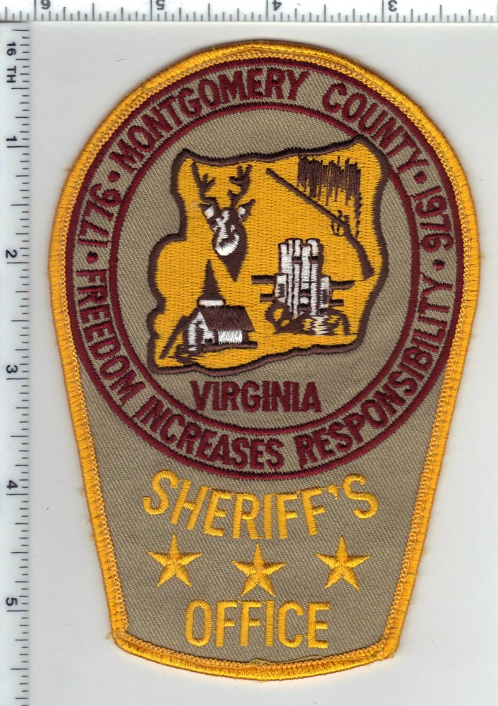 Montgomery County Sheriff (Virginia) Uniform Take-Off Shoulder Patch  1990's
