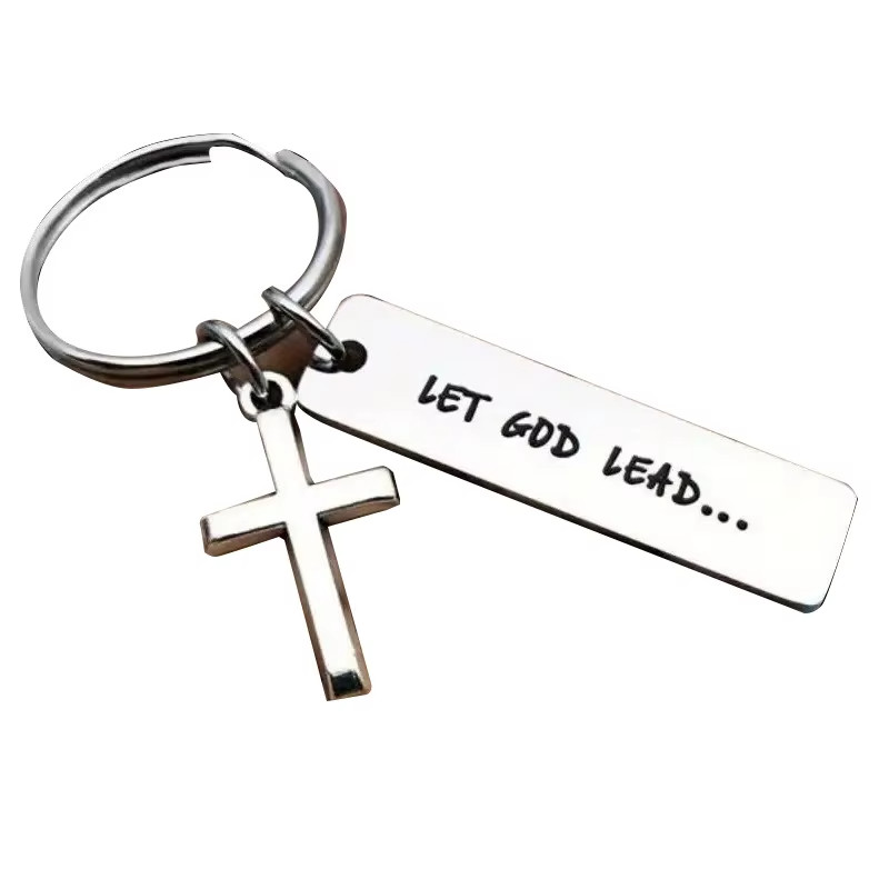 Let God Lead Quote Keychain
