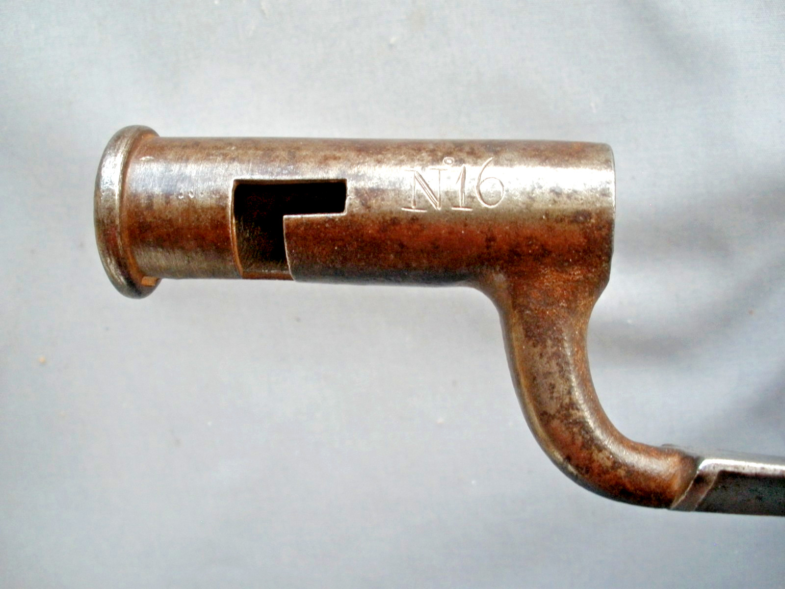 Brown Bess socket bayonet marked "KWA" (Ketland, Walker & Allport) engraved N 16