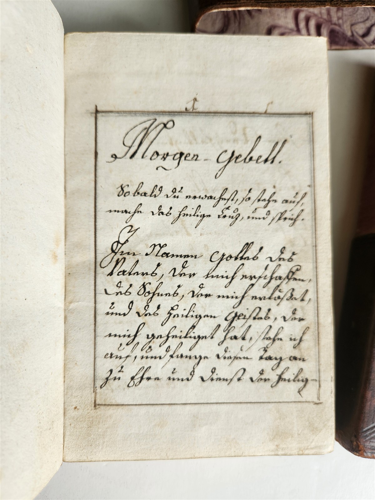 1790s MANUSCRIPT PRAYER BOOK in GERMAN antique 18th CENTURY w/ SLIPCASE