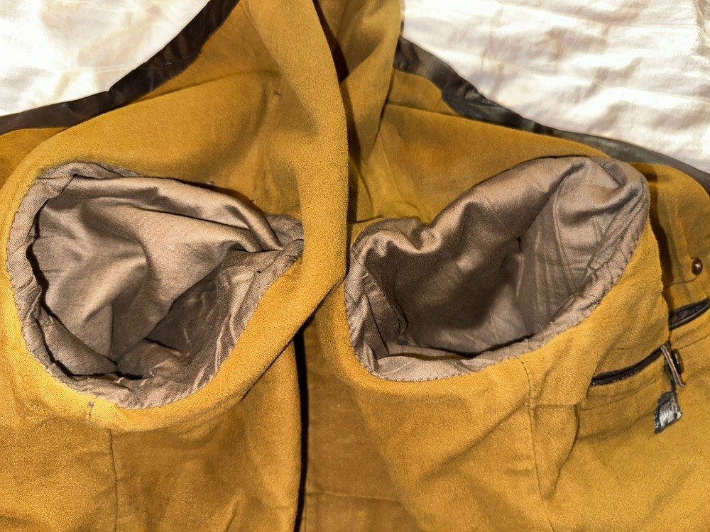 WW2 German Luftwaffe leather flight jacket ADEFA Minty 4 Patch Pockets Bakelite