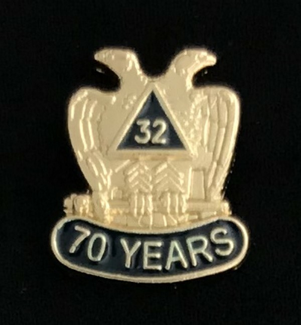 Masonic 32nd Degree 70 Year Lapel Pin (SR70-LP)