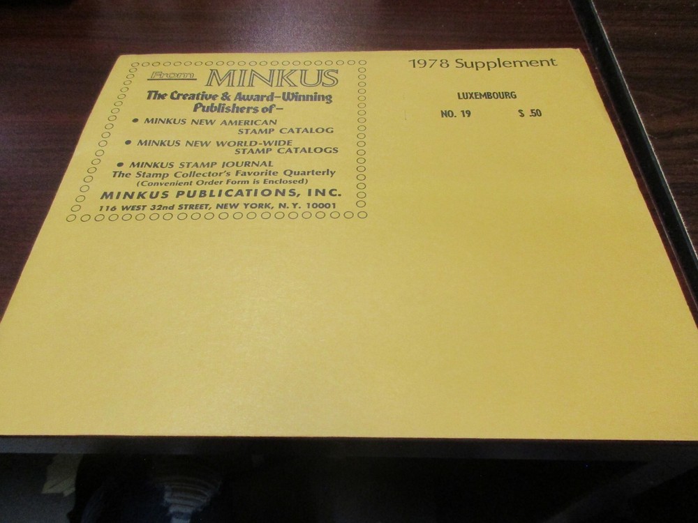 "MINKUS" 1978  SUPPLEMENT  LUXEMBOURG  #19  W/FREE SHIPPING!!!