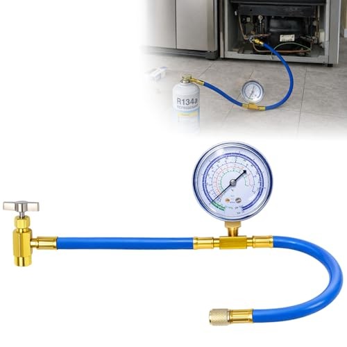 R134a Refrigerant Charging Hose to Refrigerator, AC Recharge Hose, Can Tap