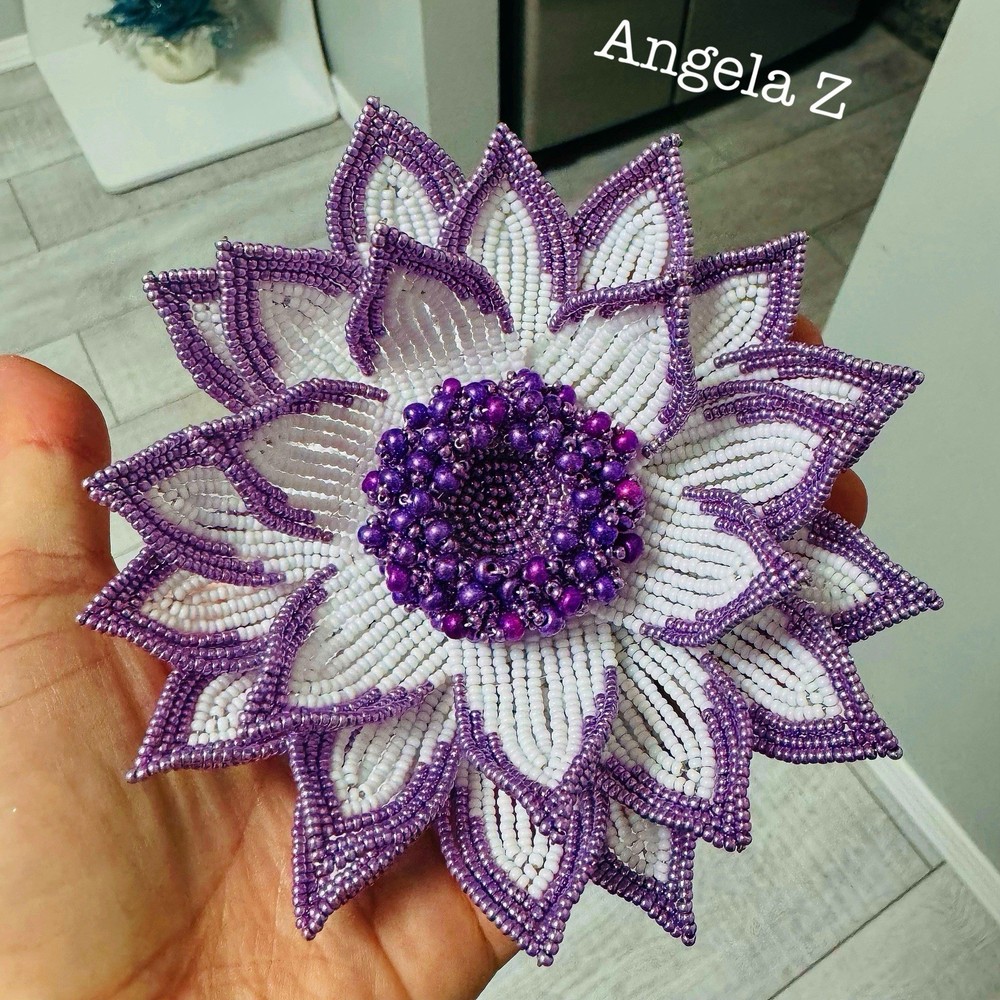 French Beaded Dahlia Flower