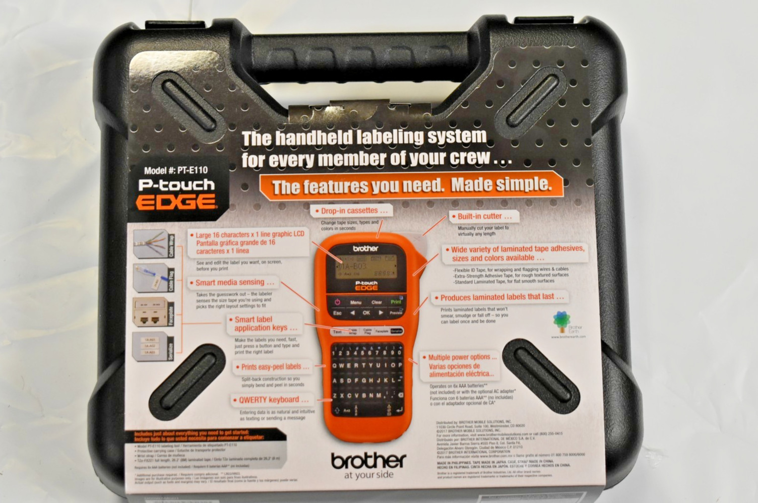 Brother P-touch Edge PT-E110 Industrial Labeling Tool Brand New!