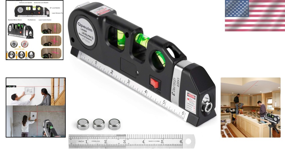 Professional Quality Laser Level Tool - Precise Measurements for Home Projects