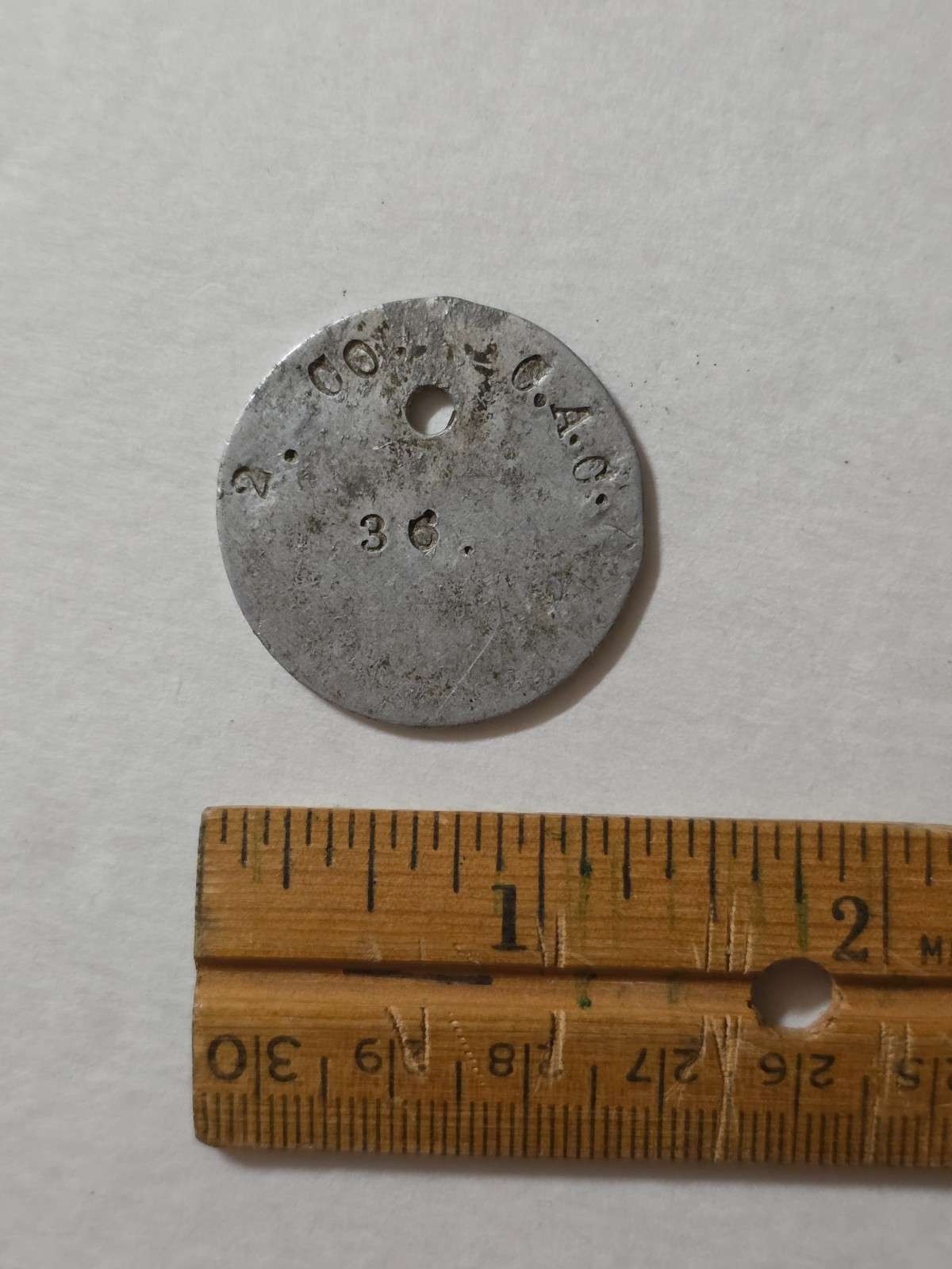 WWI dog tag Coast Artillery Rhode Island RI National Guard CAC US Army