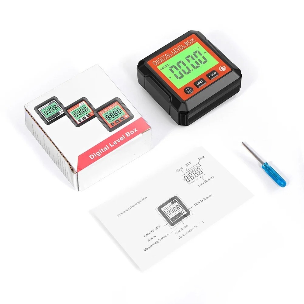 Digital Angle Finder Magnetic Protractor Inclinometer 360° Measuring Tool