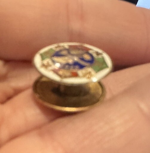 Modern Woodmen of America- Fraternal UNION BUTTON STUD ENAMEL METAL GOLD TONE