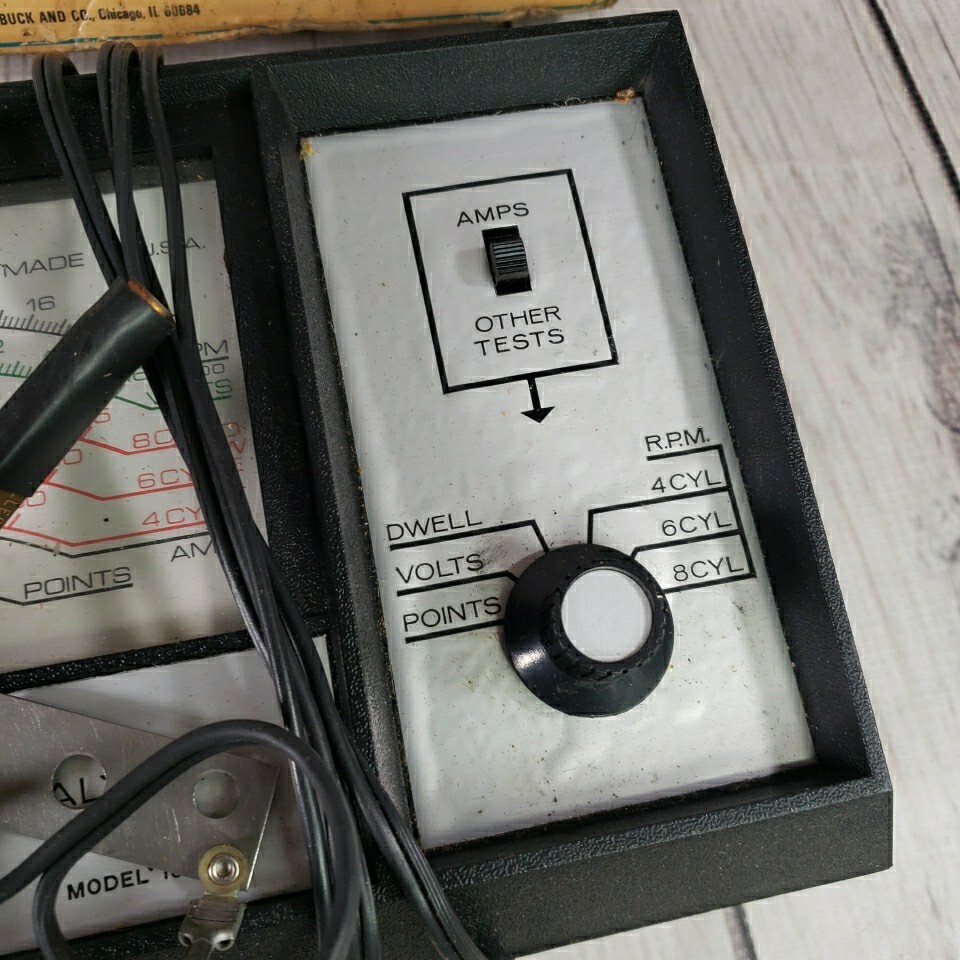 Vintage SEARS ENGINE ANALYZER Model 161-2161 Original Box 12V Ignition Systems