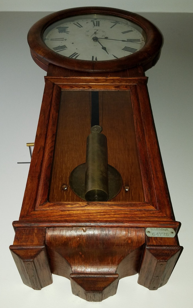 Antique Seth Thomas No. 2 Regulator Wall Clock Weight Driven - U.S. Post Office
