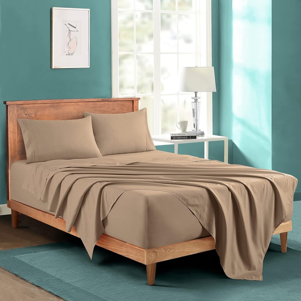 Soft Microfiber King Size Sheet Set - 24" Deep Pockets, Wrinkle Resistant Design
