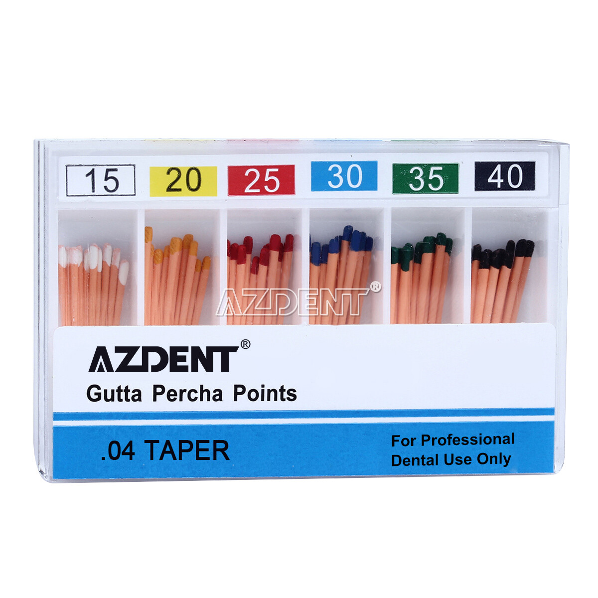AZDENT Dental Endo Root Canal Gutta Percha Points Taper 0.02/0.04/0.06 15#-40#