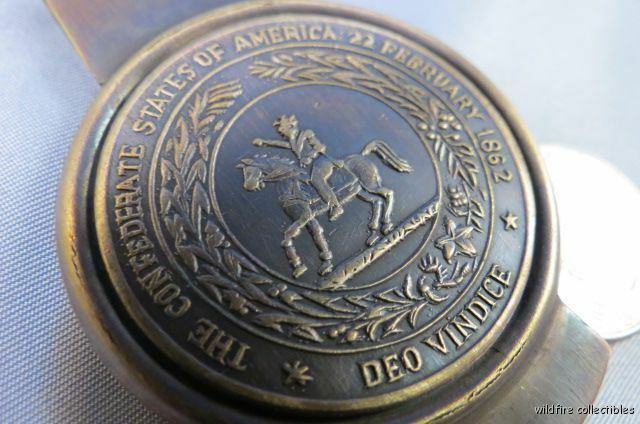 VINTAGE STYLE 1800S CSA CONFEDERATE STATES OF AMERICA MONEY CLIP BRASS Rebel USA
