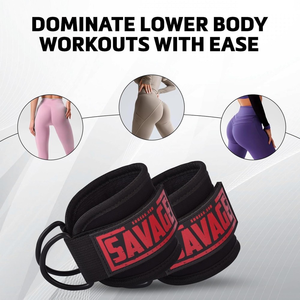 Ankle Strap for Cable Machine Attachments | Gym Ankle Brace for Kickbacks, Gl...
