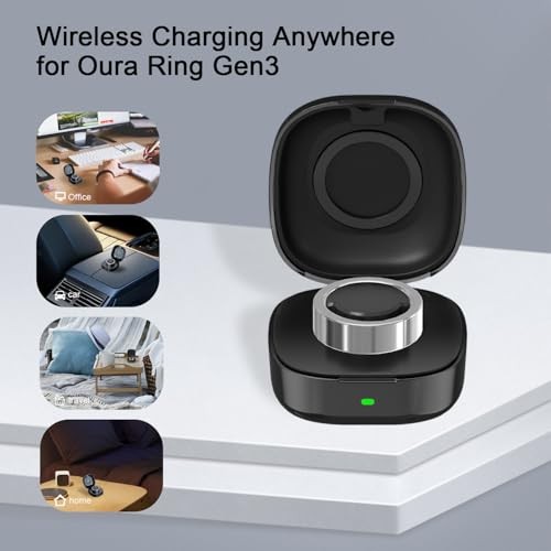 Wireless Charging Case Compatible with Ring Gen 3 Smart Ring Charging Size 10