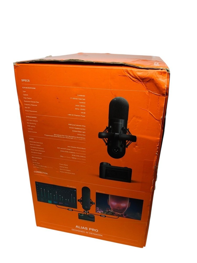 SteelSeries Alias Pro Combo Desktop Microphone Includes Accessories(READ)