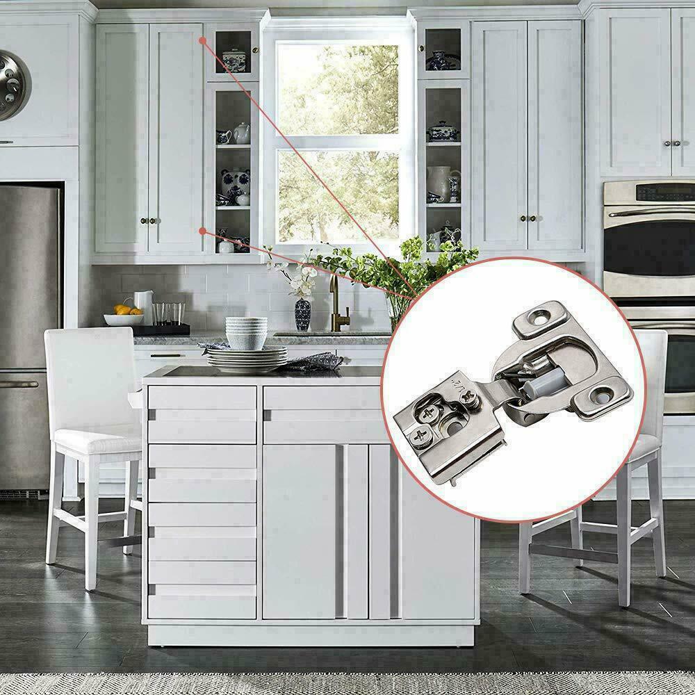 20Pack Compact Concealed Kitchen Cabinet Door Hinge 105° Close 1/2"Overlay