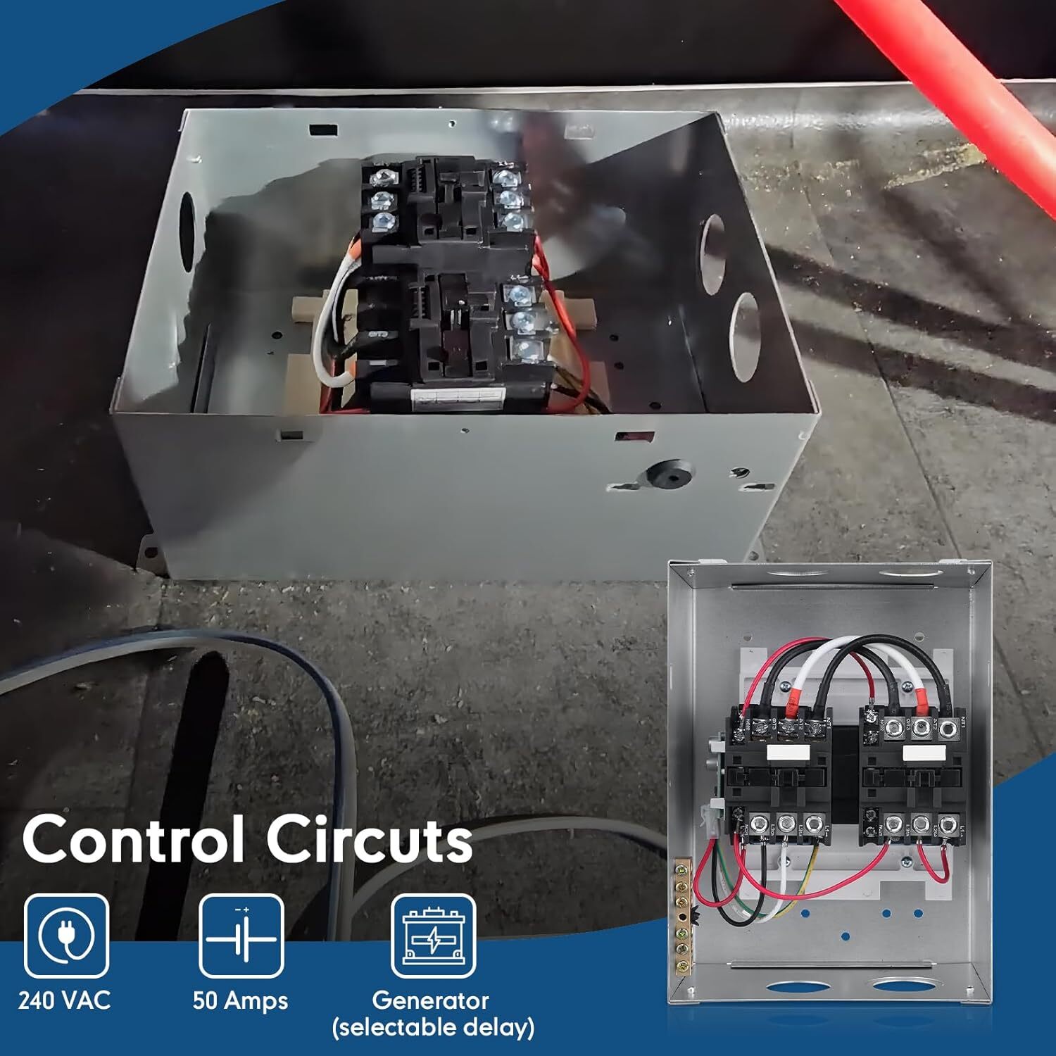 50A RV Automatic Transfer Switch for RVs Speedboats Home Standby Generator Power