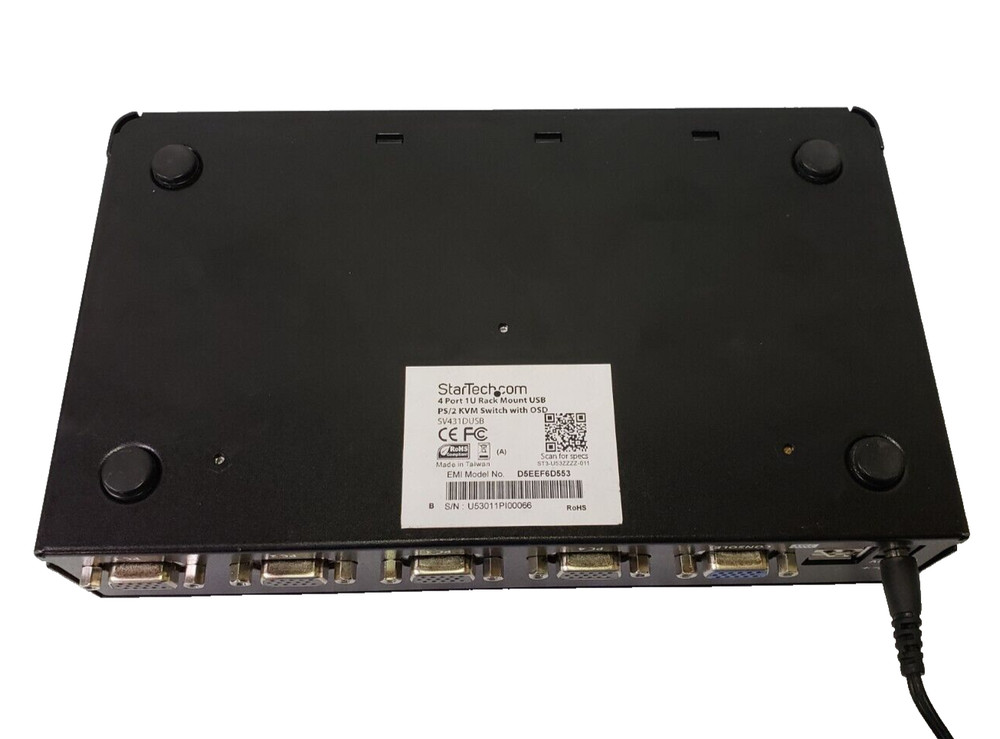 StarTech 4 Port 1U Rackmount USB KVM Switch with OSD - Rack-mountable