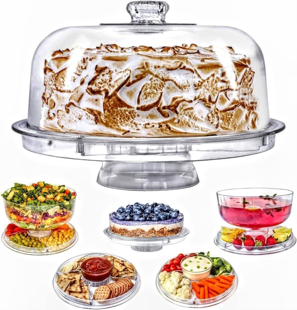 Durable BPA-Free Clear Cake Stand - Multi-Use Elegance for Every Celebration