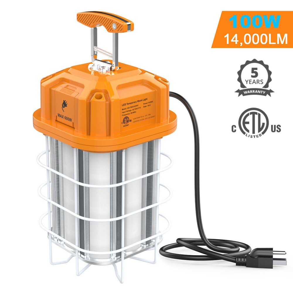 LED Temporary Work Light Fixture 100Watt Linkable Construction High Bay Lighting
