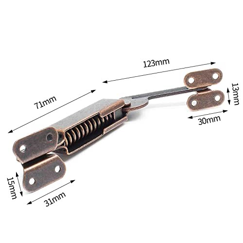 Spring Lid Hinge Left Right Down Support for Sofa, Box, Cabinet - Red Bronze